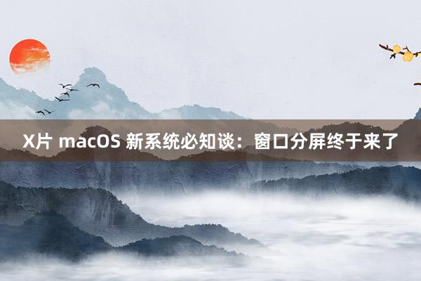 X片 macOS 新系统必知谈：窗口分屏终于来了