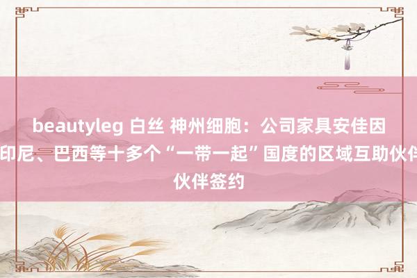 beautyleg 白丝 神州细胞：公司家具安佳因 已与印尼、巴西等十多个“一带一起”国度的区域互助伙伴签约