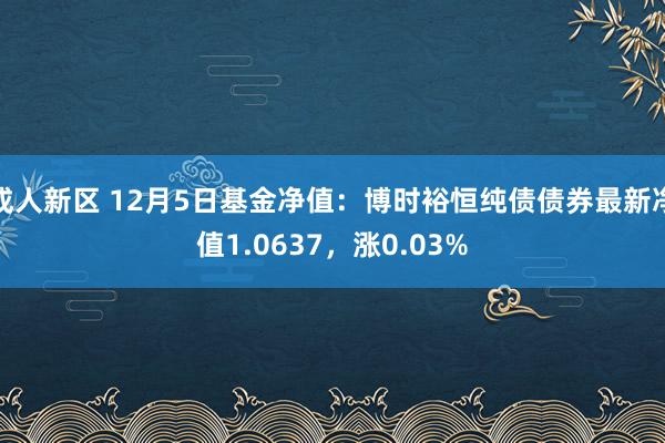 成人新区 12月5日基金净值：博时裕恒纯债债券最新净值1.0637，涨0.03%