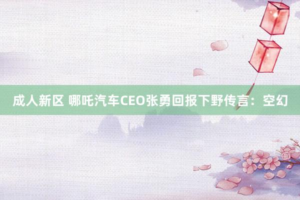 成人新区 哪吒汽车CEO张勇回报下野传言：空幻