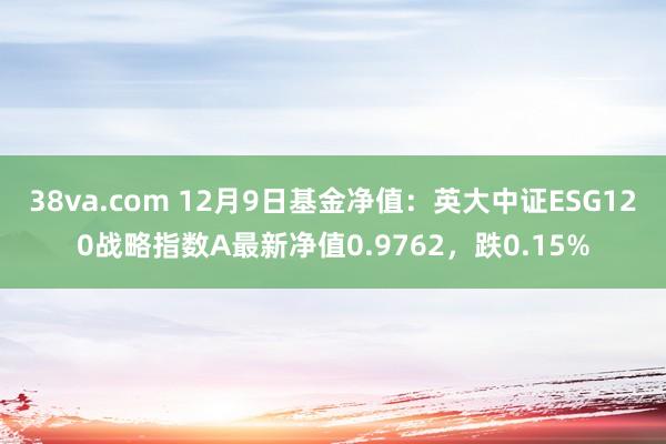 38va.com 12月9日基金净值：英大中证ESG120战略指数A最新净值0.9762，跌0.15%