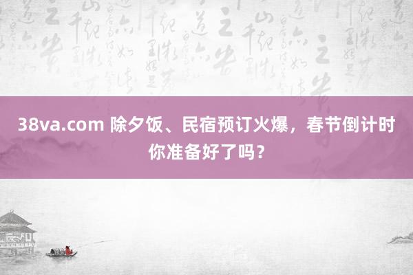 38va.com 除夕饭、民宿预订火爆，春节倒计时你准备好了吗？
