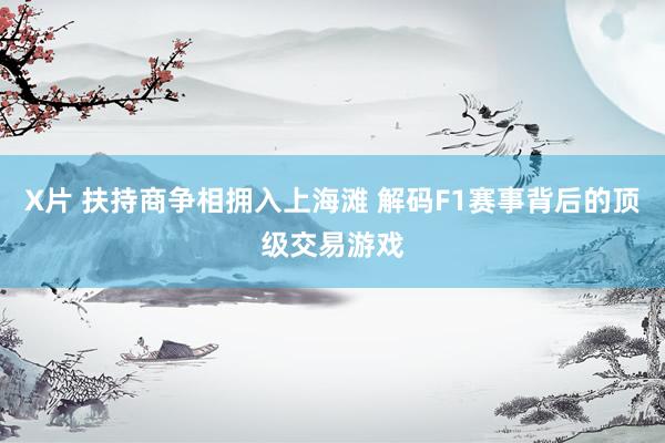 X片 扶持商争相拥入上海滩 解码F1赛事背后的顶级交易游戏