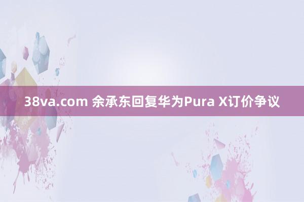 38va.com 余承东回复华为Pura X订价争议