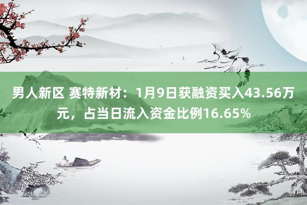 男人新区 赛特新材：1月9日获融资买入43.56万元，占当日流入资金比例16.65%