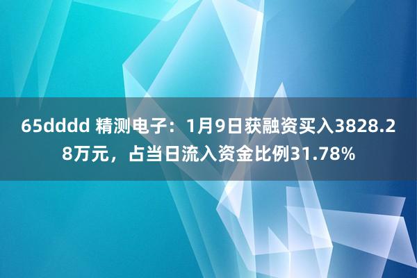 65dddd 精测电子：1月9日获融资买入3828.28万元，占当日流入资金比例31.78%