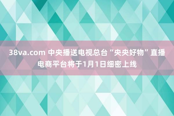 38va.com 中央播送电视总台“央央好物”直播电商平台将于1月1日细密上线