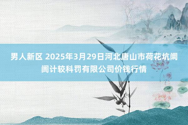 男人新区 2025年3月29日河北唐山市荷花坑阛阓计较科罚有限公司价钱行情