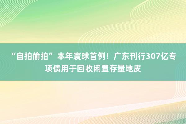 “自拍偷拍” 本年寰球首例！广东刊行307亿专项债用于回收闲置存量地皮