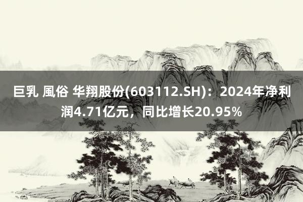 巨乳 風俗 华翔股份(603112.SH)：2024年净利润4.71亿元，同比增长20.95%
