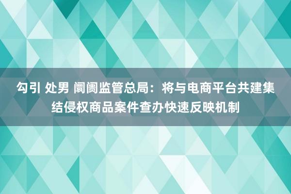 勾引 处男 阛阓监管总局：将与电商平台共建集结侵权商品案件查办快速反映机制
